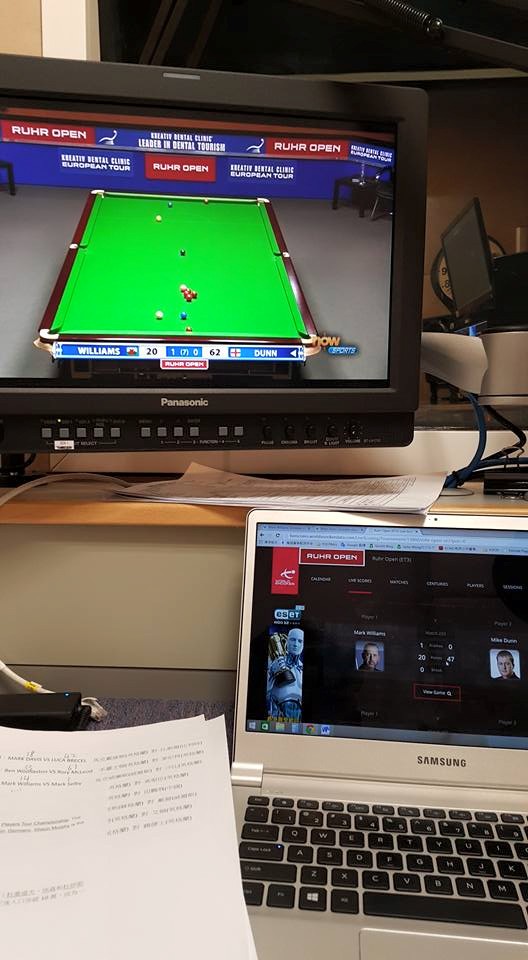 司儀Jacky Wong 王昭鴻工作紀錄: 節目主持——12小時直播：職業桌球歐洲巡迴賽-德國魯爾公開賽2015